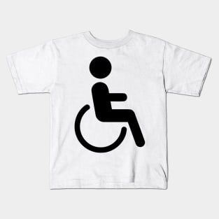 Disabled Chair Person Wheelchair Logo Icon Symbol Emoticon Kids T-Shirt